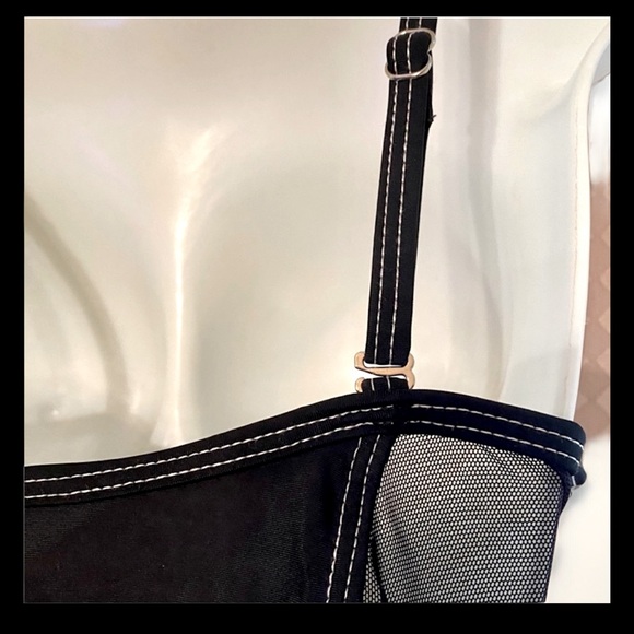 🖤SHEILAY🖤MESH-SIDES HIGH-CUT CHEEKY ADJUSTABLE STRAPS ONE PIECE SWIMSUIT NWT - Picture 8 of 9